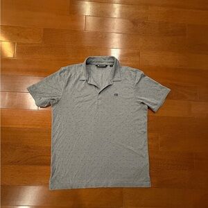 Travis Mathew Polo Performance Golf Shirt Size L Shirt Men's Grey With Design